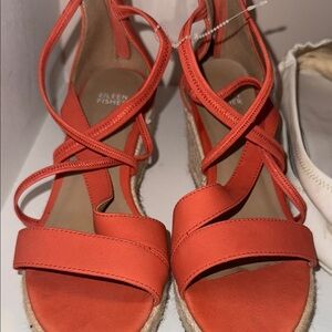 Eileen Fisher Orange Espadrille Sandals
